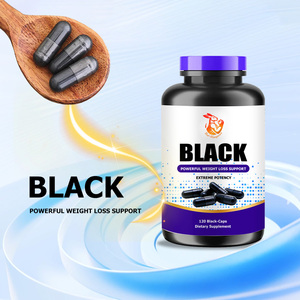 Capsules noires en gélatine en gros d'usine pour contrôler les envies liées au stress, compléments alimentaires naturels à base de plantes, capsules diététiques - Product Image 3