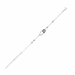 สร้อยข้อมือชุบโรเดียมสีเงินแบบตุรกีสำหรับ925ตาเพทายเคลือบหิน - Product Image 2