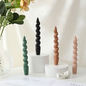 Huaming Cheap High Quality Spiral Stick <strong>Taper</strong> <strong>Candle</strong> Paraffin/Soy Wax Gradient Multicolor Twisted Scented <strong>Candles</strong> - Product Image 5