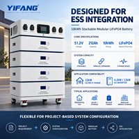 Système de stockage d'énergie domestique hybride CAN 10 kWh LiFePO4, batterie lithium solaire 48V/51.2V, empilable, 212 Ah