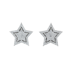 Pendientes de Estrella de Oro Blanco E914 con Microincrustaciones de Aleación, Joyería de Moda Unisex - Product Image 1