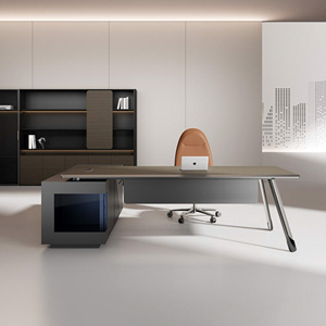 Modern Wooden Executive Desk Luxury L-shaped Boss Desk High-end Director <strong>Table</strong> <strong>Office</strong> Furniture For CEO <strong>Office</strong> Wholesale - Product Image 1
