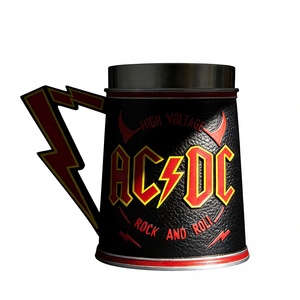 Tazza Anniversario Rock AC <span class=keywords><strong>Band</strong></span> 20oz in Resina e Acciaio Inossidabile, Tazza 3D Iconica <span class=keywords><strong>Metallica</strong></span> Rock and Roll DC - Product Image 3