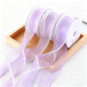 4cm * 5Y Fleur Belle Emballage Ruban pour Bouquet De Fleurs Décoration Reliure <span class=keywords><strong>Fleuriste</strong></span> <span class=keywords><strong>Perle</strong></span> Queue De Poisson Ruban - Product Image 5