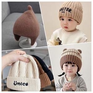 หมวกไหมพรมสำหรับเด็กผู้ชายเด็กผู้หญิง, หมวกถักลายหน้ายิ้มอบอุ่นดีไซน์ใหม่สำหรับฤดูหนาวฤดูใบไม้ร่วงเกาหลี - Product Image 2