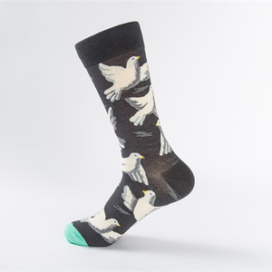 Venta al por mayor primavera flor elegante patrón calcetines moda algodón calcetines Paloma tulipán sol Color Unisex tripulación calcetines hombres mujeres - Product Image 6