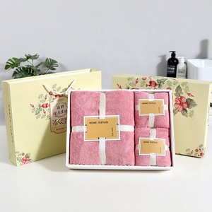 Juego de toallas de gran oferta en caja de regalo regalos de navidad Toalla de baño de terciopelo <span class=keywords><strong>Coral</strong></span> regalos de navidad - Product Image 3