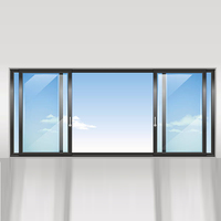 Fenêtre coulissante extérieure AS2047 avec cadre en aluminium et double vitrage, 3 rails, fenêtre en aluminium à double vitrage coulissante