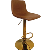 Chaise de bar de style italien de luxe en cuir PU, tabouret de comptoir haut, chaise de salle à manger extérieure imperméable pour mobilier d'hôtel