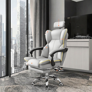 <span class=keywords><strong>Chaise</strong></span> <span class=keywords><strong>de</strong></span> <span class=keywords><strong>bureau</strong></span> ergonomique pivotante moderne à dossier haut 2026 pour chambre à coucher, en cuir PU, avec repose-pieds - Product Image 4