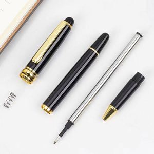 High Quality Luxury Business Ballpoint <b>Pen</b> Personalized Logo Black Body with Gold and Silver Trim Custom Logo Gift for Office - Product Image 4