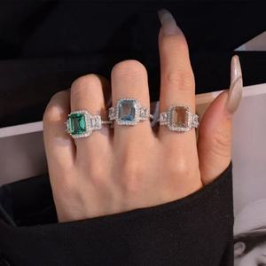 Anillo de Plata de Ley 925 personalizado, joyería fina occidental para boda, GEMA, promesa, Esmeralda ostentosa, compromiso Vintage, anillos de piedra grande - Product Image 3