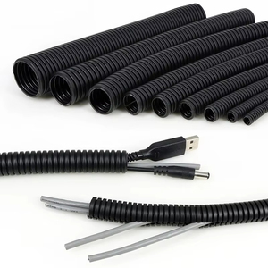 <b>Black</b> Corrugated Tube AD7.2mm - AD28.5mm PP Insulated Car Wire <b>Harness</b> Sleeve Electrical Equipment Line Wiring Protective - Product Image 1