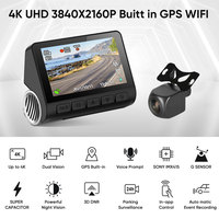 Kamera Dash Cam V55 Depan dan Belakang Real 4K untuk Mobil Versi Wifi, Black Box Mobil dengan GPS dan G-Sensor, Kamera Mobil Full HD DVR