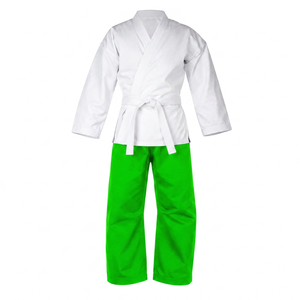 Uniforme de Karate para Niños, 100% Algodón, Top Blanco, Pantalones Negros con Cinturón Blanco, Unisex, Corte Regular, Transpirable - Product Image 4
