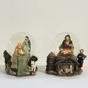 신제품 손으로 만든 수지 크리스마스 성탄 세트 스노우 글로브 홈 장식
