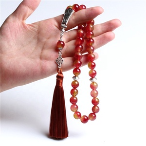 <span class=keywords><strong>Rosario</strong></span> Musulmano di Alta Qualità <span class=keywords><strong>in</strong></span> Pietra Rossa Naturale, Masbaha Islamica, Tespih, Subha, Tasbih per Preghiera - Product Image 5