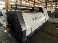 Machine à rouler les plaques automatique W12CNC-16X3000, machine à cintrer les plaques métalliques CNC, machine à rouler les plaques à 4 rouleaux