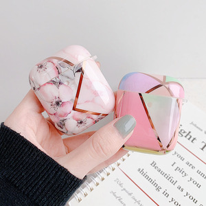 Electroplated Marble Earphone Case For <span class=keywords><strong>AirPods</strong></span> Pro Cases Cute Pink Soft Flowers Protective Cover for AirPod Air Pods Case - Product Image 3