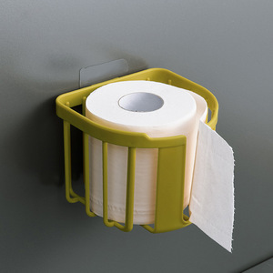 <b>Wall</b> <b>Mounted</b> Tissue Holder Rectangular No Drilling Required Bathroom Paper Storage <b>Box</b> Multi Functional Roll Holder - Product Image 3