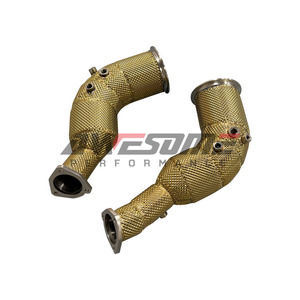 Amélioration de la performance avec un downpipe pour <span class=keywords><strong>Audi</strong></span> <span class=keywords><strong>RS6</strong></span> RS7 C8 4.0 TFSI V8, downpipe d'échappement avec bouclier thermique - Product Image 5