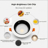 Lampu Downlight LED Plafon Modern Berbahan Aluminium, Model Cermin, 7W 12W 15W 20W, Lumen Tinggi, Anti Silau, Sorot Cahaya Putih Dingin 6000K