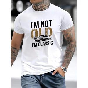 <span class=keywords><strong>T</strong></span>-shirt da uomo con motivo stampato "<span class=keywords><strong>I</strong></span>'m Not Old, <span class=keywords><strong>I</strong></span> <span class=keywords><strong>Am</strong></span> Classic" - Cotone morbido, manica corta, stampa auto d'epoca - Resistente e traspirante - Product Image 1