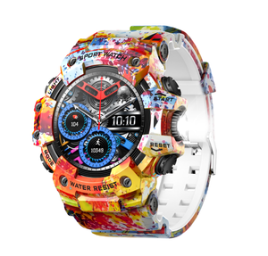 DF LC21 Unisex Outdoor Survival Sports <b>Watch</b> Dual Screen Analog Digital Square Steel AMOLED Display IP68 <b>Waterproof</b> - Product Image 5