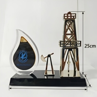 Trophée sur mesure « Plateforme pétrolière industrielle » : Récompense énergétique de luxe en métal sur base en marbre haut de gamme pour reconnaissance d'entreprise 2026