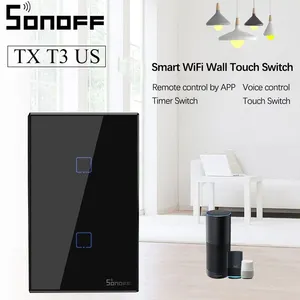 Sonoff T3US TX 1/2/3ギャング433MhzRFリモートコントロールWifiウォールタッチライトスイッチワイヤレスはAlexaGoogle Home Voiceで動作します