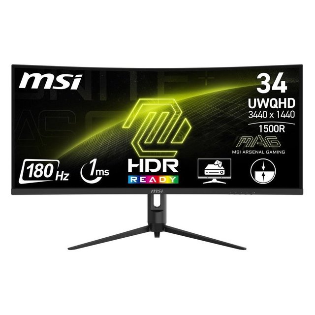 34" IPS Curved Monitor (LED 3440x1440 UWQHD 180Hz) 21:9 MAG 342CQR E2 Black for 3DB64H 068