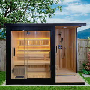 <span class=keywords><strong>Cabine</strong></span> <span class=keywords><strong>de</strong></span> <span class=keywords><strong>douche</strong></span> sauna extérieure démontable en kit, installation simple en DIY sans ouvriers professionnels - Product Image 3