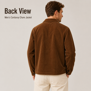 <strong>Men</strong> Corduroy <strong>Chore</strong> Jacket Wholesale Custom Logo Vintage Workwear Button Front Casual Autumn <strong>Coat</strong> - Product Image 5
