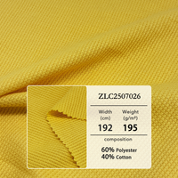 Sunshine kain tenun wafel CVC kuning | Campuran 60% katun 40% poliester untuk tekstil & pakaian rumah