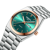 Reloj de Pulsera NIBOSI 2658 para Hombre, de Cuarzo, con Correa de Acero, Diseño Simple y Elegante, Estilo Antiguo, con Calendario