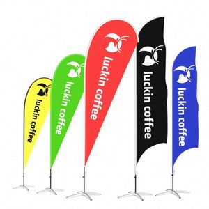 Custom 3x5ft Flying Feather <b>Flag</b> Banners Aluminum Flagpole Anti-Wrinkle Portable Design Digital Printed Beach Outdoor - Product Image 3