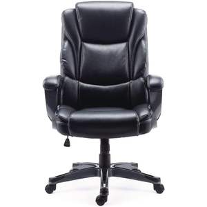 Silla ejecutiva de cuero Alera Kirkdale con respaldo alto, altura del asiento ajustable, silla de oficina para gerentes, soporta 275 lb, para taller - Product Image 1