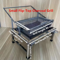 Barbecue à charbon de bois amovible et réglable avec grille rotative, foyer extérieur, brasero et réchaud à gaz pour usage domestique