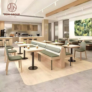 Conjunto <span class=keywords><strong>de</strong></span> Muebles Modernos <span class=keywords><strong>para</strong></span> Restaurante, Sofá en Forma <span class=keywords><strong>de</strong></span> L <span class=keywords><strong>para</strong></span> Cafetería con Mesas y Sillas Cuadradas <span class=keywords><strong>de</strong></span> Madera <span class=keywords><strong>para</strong></span> Cafetería - Product Image 3