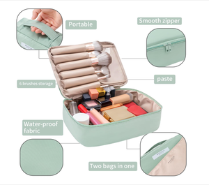 Sac <span class=keywords><strong>de</strong></span> voyage pour maquillage en nylon imperméable pour hommes et femmes, grand format, portable, avec fermeture à glissière - Product Image 5
