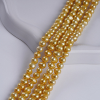Promotion Perles de culture d'eau douce naturelles en forme de pomme de terre dorées de 5-6 mm pour la fabrication de bijoux
