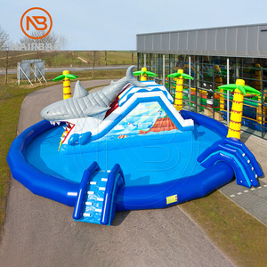 Grand parc aquatique gonflable combiné de piscine de glissière d'eau de <span class=keywords><strong>Waterworld</strong></span> de requin pour des enfants d'adultes - Product Image 1