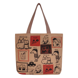 Sac fourre-tout en toile imprimé pour femme, style dessin animé coréen, avec fermeture éclair, grande capacité, sac à main étudiant, sac de shopping en toile - Product Image 5