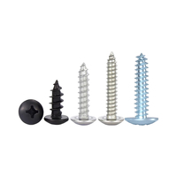 Vis autotaraudeuses à tête cruciforme Phillips M1.7-M6 en acier au carbone, zinguées, nickelées, oxyde noir