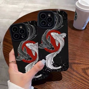 Cover telefono Koi in <span class=keywords><strong>bianco</strong></span> e nero per Samsung Galaxy A53 A54 5G custodia <span class=keywords><strong>A51</strong></span> A52 A14 A33 A71 A72 A73 A50 A31 A34 M12 A23 A32 4G custodie - Product Image 4