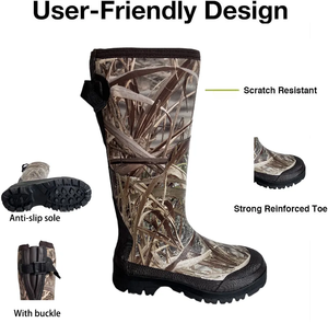 รองเท้าบูทล่าสัตว์ของผู้ชายลายพราง OME/ODM รองเท้าบูทกันฝนยางนีโอพรีนขนาด5มม. 100% กันน้ำสำหรับฤดูหนาวสำหรับตกปลาเป็ด - Product Image 2