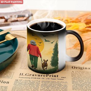Mug en céramique 11oz noir givré, tasse magique changeante de couleur activée par la chaleur, utilisation intérieure et extérieure - Product Image 5