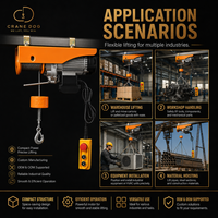 Palans électriques en acier à charge lourde, personnalisés, neufs, mini-palans à câble, 1 tonne, longue durée de vie, pour travaux d'ingénierie et de construction