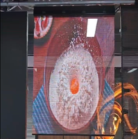 Film holographique transparent à LED pour affichage promotionnel de Noël et d'Halloween sur vitrine, facile à installer par une seule personne.