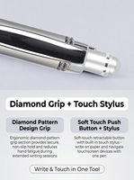 Stylo bille 2-en-1 avec corps en aluminium laqué mat, clip chromé brillant, pointe personnalisable, gravure laser du logo, OEM, 1,0 mm
